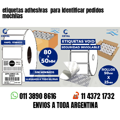 etiquetas adhesivas  para identificar pedidos mochilas