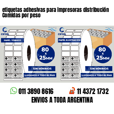 etiquetas adhesivas para impresoras distribución Comidas por peso
