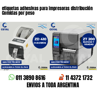 etiquetas adhesivas para impresoras distribución Comidas por peso