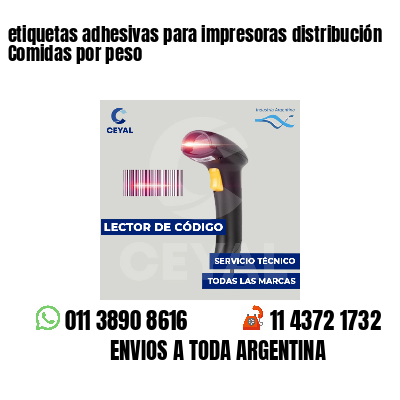etiquetas adhesivas para impresoras distribución Comidas por peso