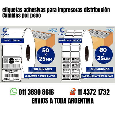 etiquetas adhesivas para impresoras distribución Comidas por peso