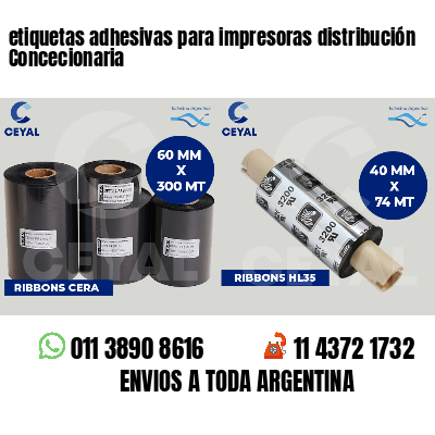 etiquetas adhesivas para impresoras distribución Concecionaria