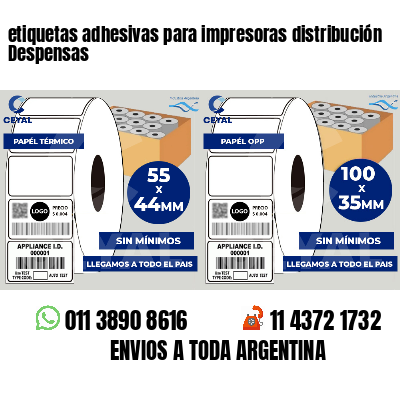 etiquetas adhesivas para impresoras distribución Despensas