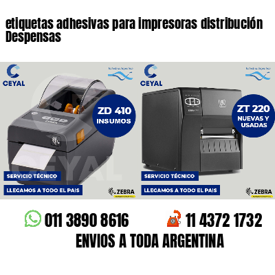 etiquetas adhesivas para impresoras distribución Despensas