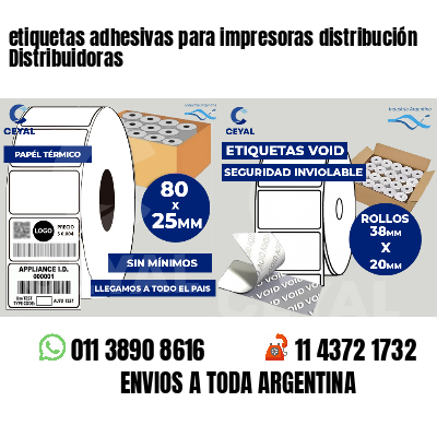 etiquetas adhesivas para impresoras distribución Distribuidoras