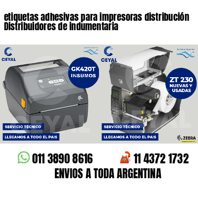 etiquetas adhesivas para impresoras distribución Distribuidores de indumentaria