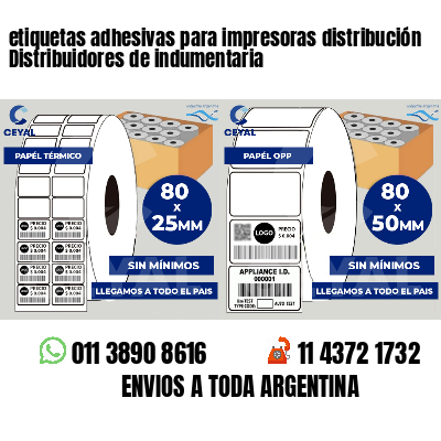 etiquetas adhesivas para impresoras distribución Distribuidores de indumentaria