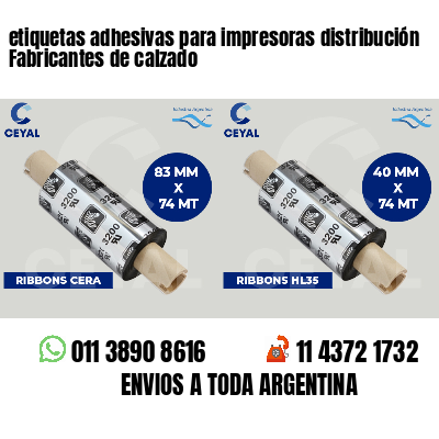 etiquetas adhesivas para impresoras distribución Fabricantes de calzado
