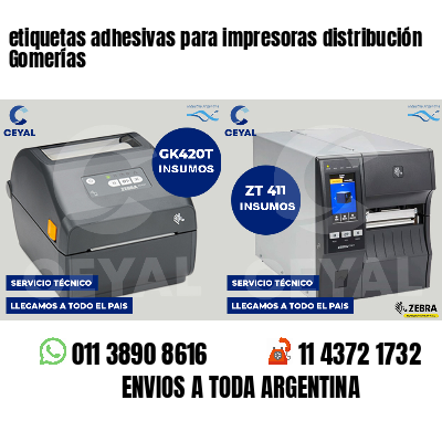 etiquetas adhesivas para impresoras distribución Gomerías