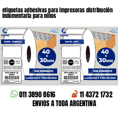etiquetas adhesivas para impresoras distribución Indumentaria para niños