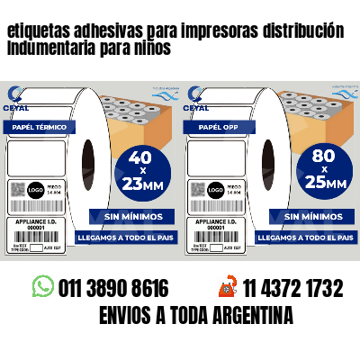 etiquetas adhesivas para impresoras distribución Indumentaria para niños