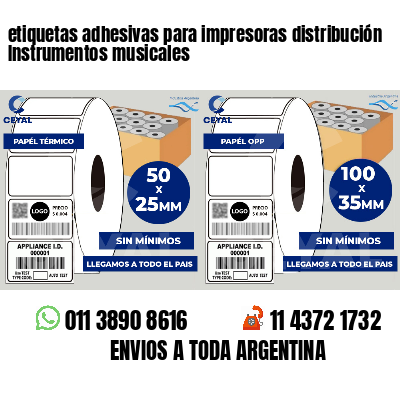 etiquetas adhesivas para impresoras distribución Instrumentos musicales
