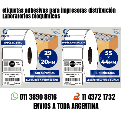 etiquetas adhesivas para impresoras distribución Laboratorios bioquímicos
