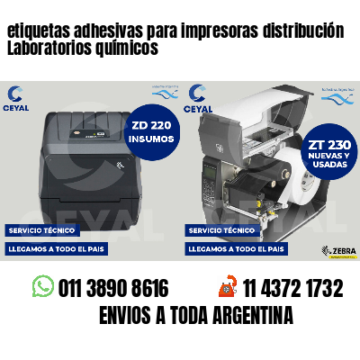 etiquetas adhesivas para impresoras distribución Laboratorios químicos