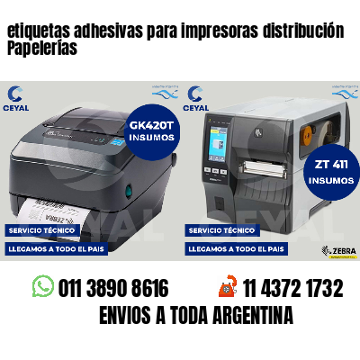 etiquetas adhesivas para impresoras distribución Papelerías