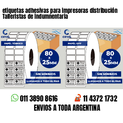 etiquetas adhesivas para impresoras distribución Talleristas de indumnentaria