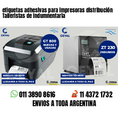 etiquetas adhesivas para impresoras distribución Talleristas de indumnentaria