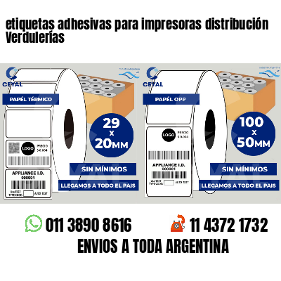 etiquetas adhesivas para impresoras distribución Verdulerías