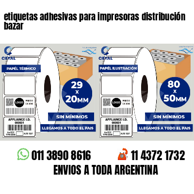 etiquetas adhesivas para impresoras distribución bazar