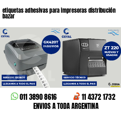 etiquetas adhesivas para impresoras distribución bazar