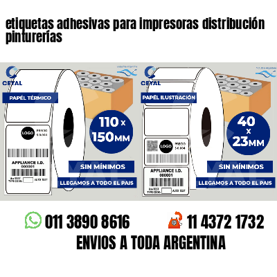 etiquetas adhesivas para impresoras distribución pinturerías