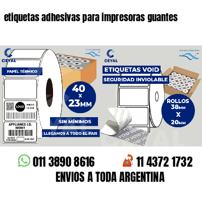 etiquetas adhesivas para impresoras guantes