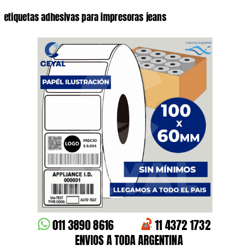 etiquetas adhesivas para impresoras jeans