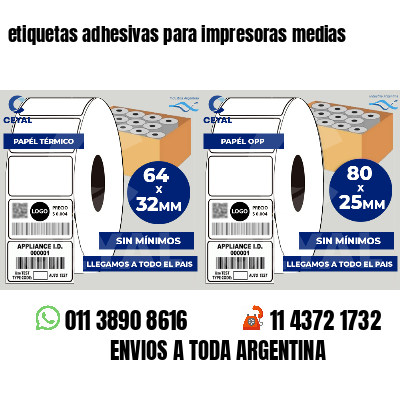 etiquetas adhesivas para impresoras medias