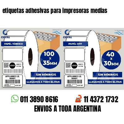 etiquetas adhesivas para impresoras medias