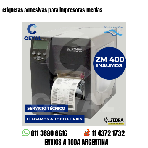 etiquetas adhesivas para impresoras medias