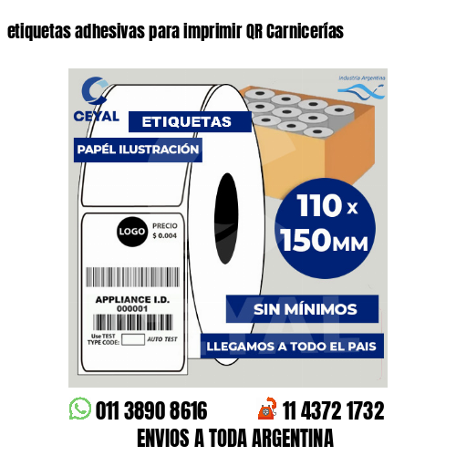 etiquetas adhesivas para imprimir QR Carnicerías