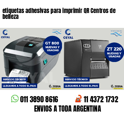etiquetas adhesivas para imprimir QR Centros de belleza