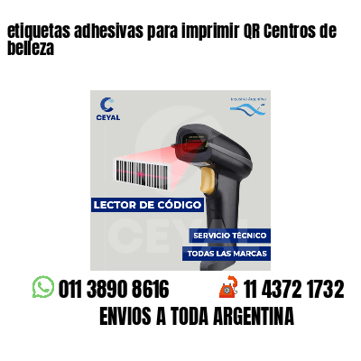 etiquetas adhesivas para imprimir QR Centros de belleza