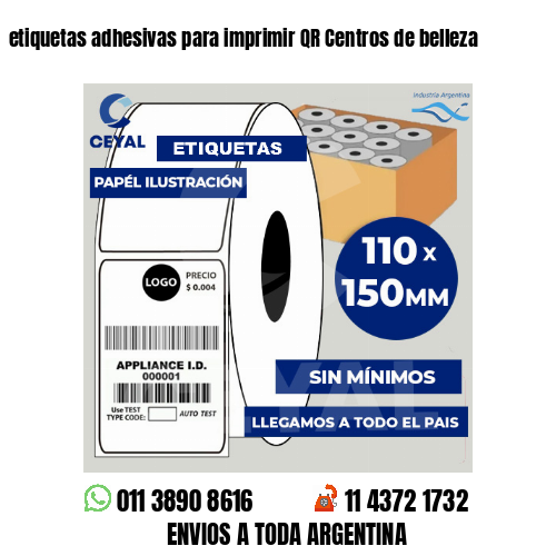etiquetas adhesivas para imprimir QR Centros de belleza
