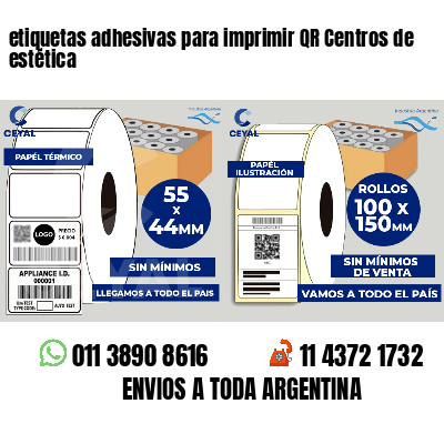 etiquetas adhesivas para imprimir QR Centros de estética