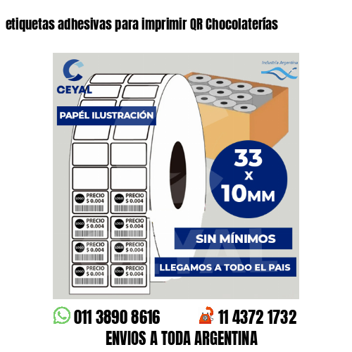 etiquetas adhesivas para imprimir QR Chocolaterías