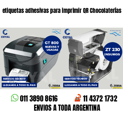 etiquetas adhesivas para imprimir QR Chocolaterías