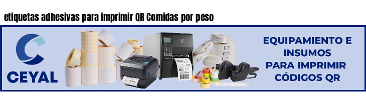 etiquetas adhesivas para imprimir QR Comidas por peso