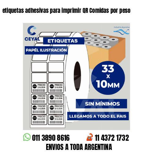 etiquetas adhesivas para imprimir QR Comidas por peso