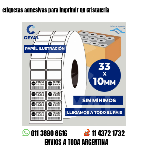 etiquetas adhesivas para imprimir QR Cristalería