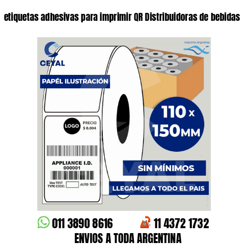 etiquetas adhesivas para imprimir QR Distribuidoras de bebidas