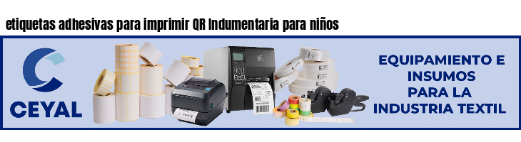 etiquetas adhesivas para imprimir QR Indumentaria para niños