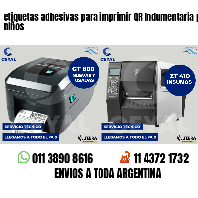 etiquetas adhesivas para imprimir QR Indumentaria para niños