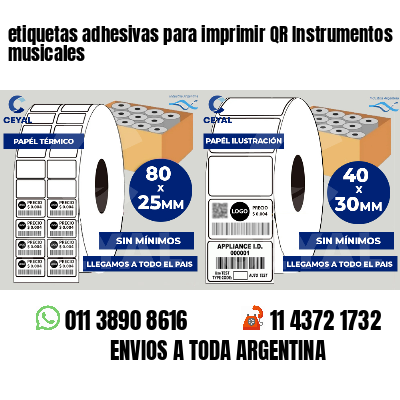 etiquetas adhesivas para imprimir QR Instrumentos musicales