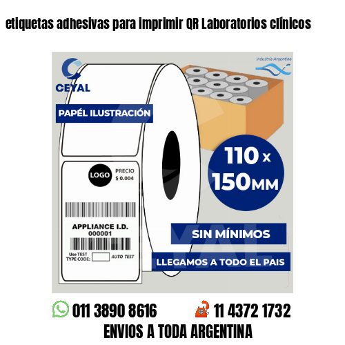 etiquetas adhesivas para imprimir QR Laboratorios clínicos