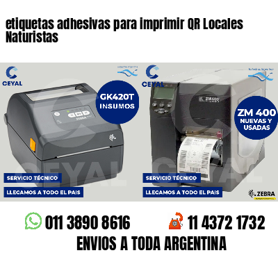 etiquetas adhesivas para imprimir QR Locales Naturistas