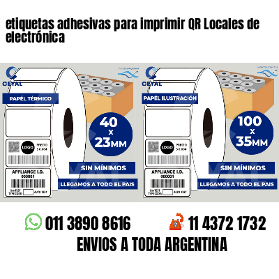 etiquetas adhesivas para imprimir QR Locales de electrónica