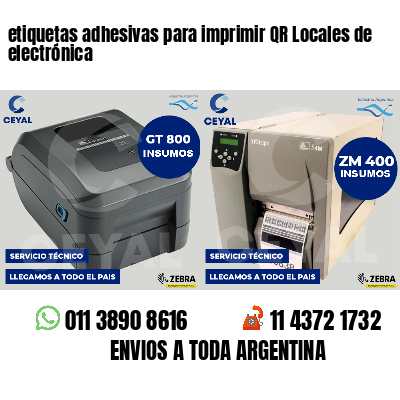 etiquetas adhesivas para imprimir QR Locales de electrónica