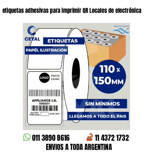 etiquetas adhesivas para imprimir QR Locales de electrónica
