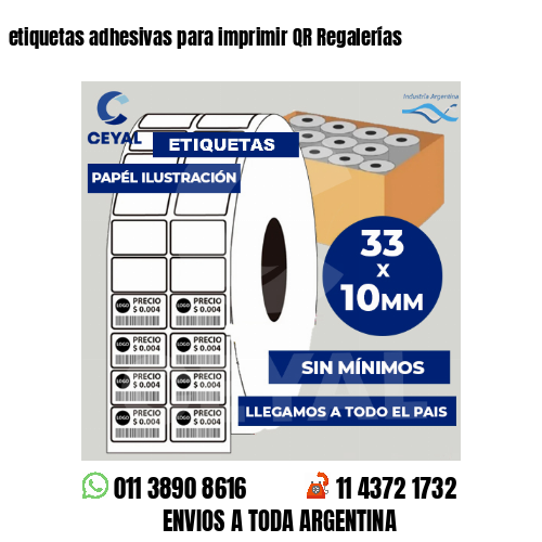 etiquetas adhesivas para imprimir QR Regalerías